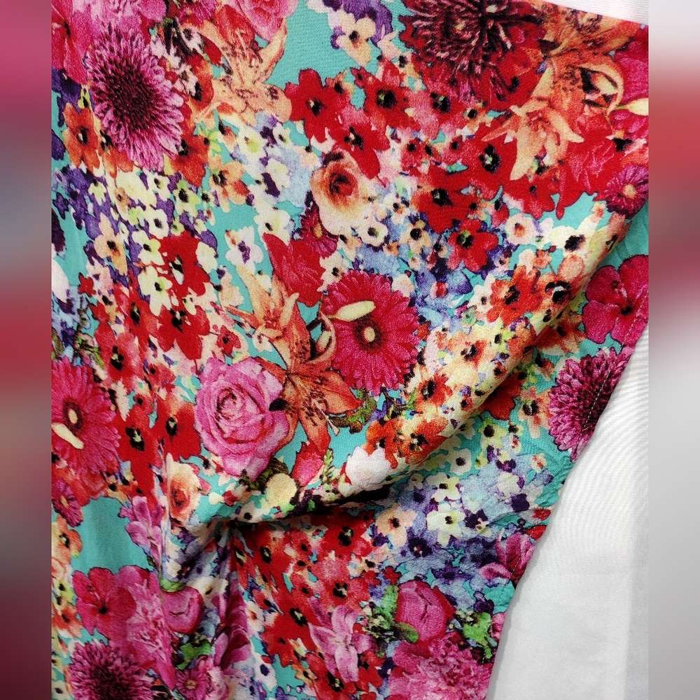 Umgee Floral Kimono Womens M/L Multicolor Artsy Festival Coastal Vacation - Picture 3 of 8